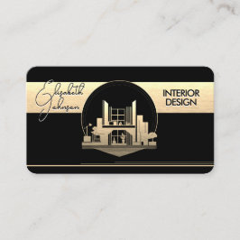 Inredningsdesign eller Arkitekt Logotyp Svart och  Visitkort
