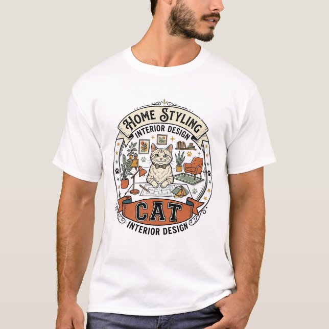 Inredningsdesign Hemstyling Katt Inredningsdesign  T Shirt (Framsida)