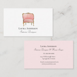 Inredningsdesign Rosa Fransk Stol Visitkort