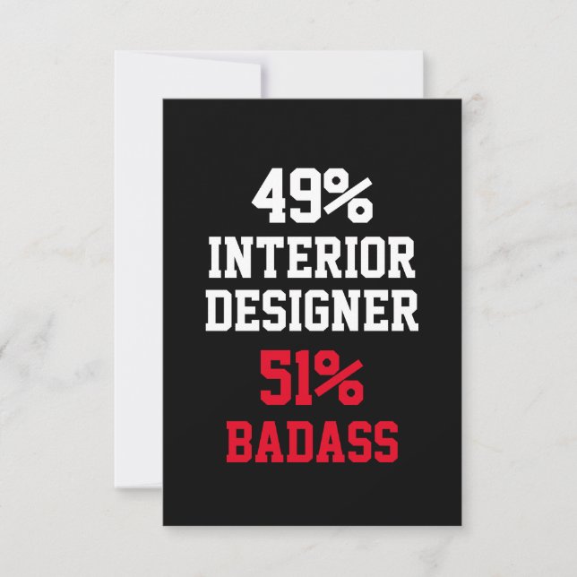 Inredningsdesigner Badass Kort (Framsida)