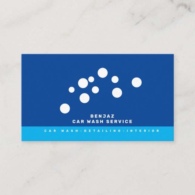 Inredningsdesigner för Minimal Blue Bubbles Biltvä Visitkort (Framsida)