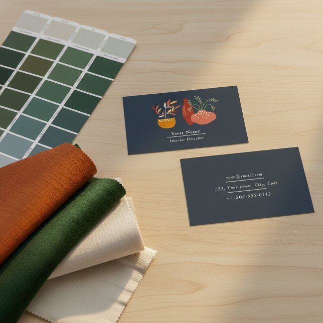 Inredningsdesigner, krukväxt visitkort (Interior designer, house plant business card)