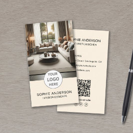 Inredningsdesigner Logo Foto QR Sociala Medier Krä Visitkort