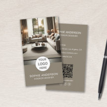 Inredningsdesigner Logo Foto QR Sociala Medier Tau