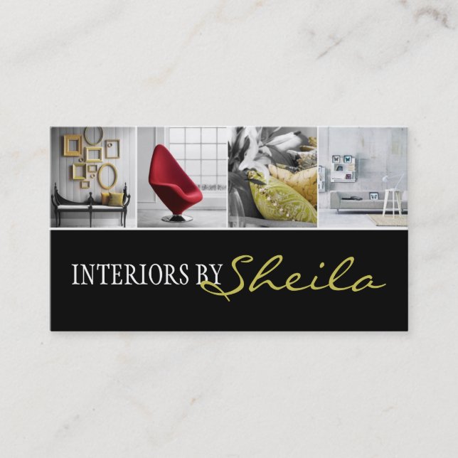 Inredningsdesigner Möbelbutik Visitkort (Framsida)