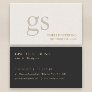 Inredningsdesigner Monogram Professionell Visitkort