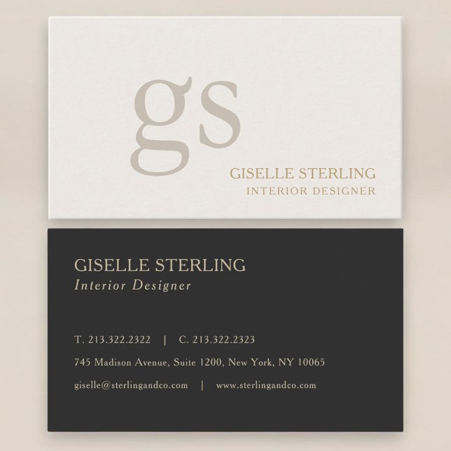 Inredningsdesigner Monogram Professionell Visitkort (Skapare uppladdad)