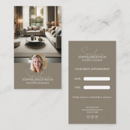 Inredningsdesigner Skriptnamn Taupe Tidsbeställning Kort