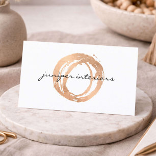 Inredningsdesigner Visitenkort Rose Guld Logotyp Visitkort