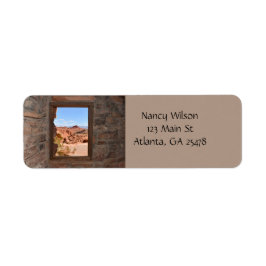 Inredningsvy av Valley of Fire Returadress Etikett