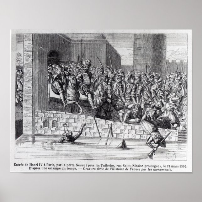 Inresa av Henri IV till Paris Poster (Framsidan)