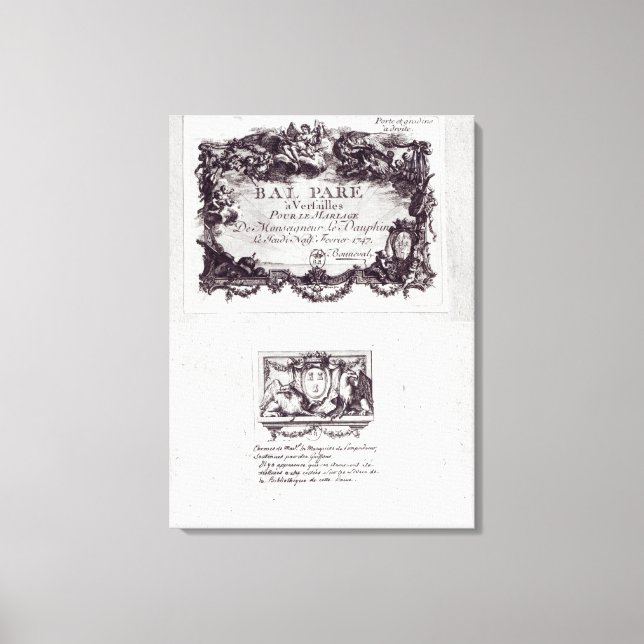 Inresa till biljett för boll i Versailles Canvastryck (Framsida)