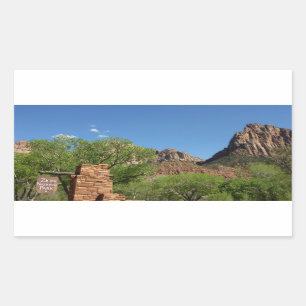 Inresa till Zion nationalpark i Utah Rektangulärt Klistermärke