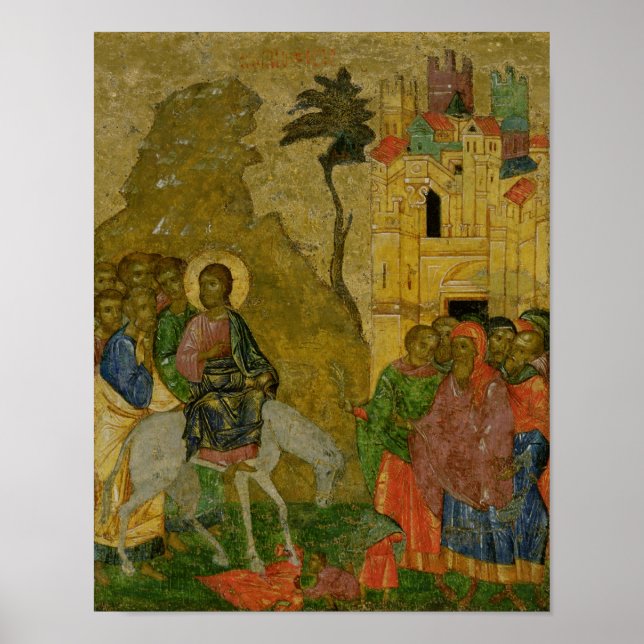 Inresan till Jerusalem, rysk ikon Poster (Framsidan)