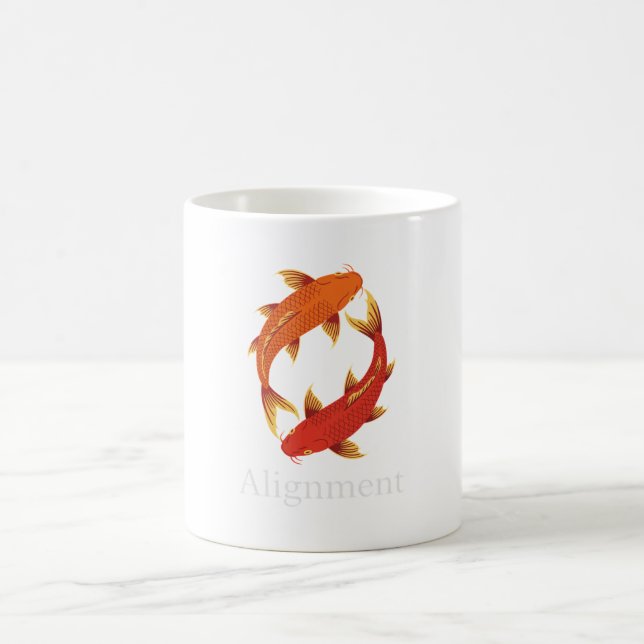 Inriktning – Koi-fisk Symbol för Balans, Klarhet Kaffemugg (Center)