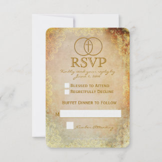 Inringad Kors Religiös Bröllops-RSVP-Kort 2 OSA Kort