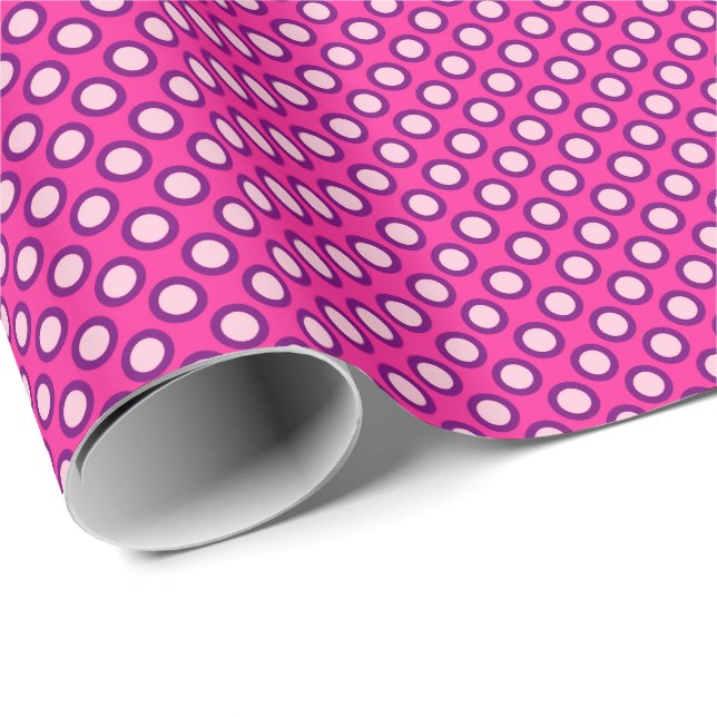 Inringade prickar, magenta, rosa och lila presentpapper (Rullad Hörn)
