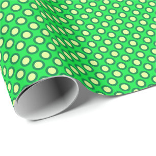 Inringade prickar, smaragdgrön och gul presentpapper