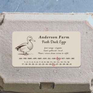 Inringningsdatum - Grishållaren Anka Eggs Brown Adressetikett