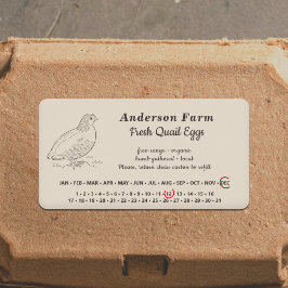 Inringningsdatum - Grisvaktsägg brunt märke Adressetikett