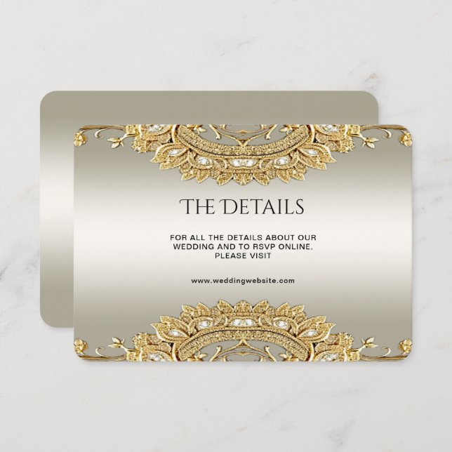 Inringskort för Ornate-hölje för guld Tilläggskort (Fram/baksida)