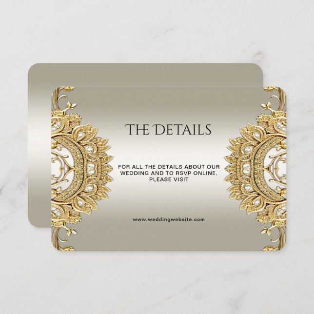 Inringskort för Ornate-hölje för guld Tilläggskort (Fram/baksida)
