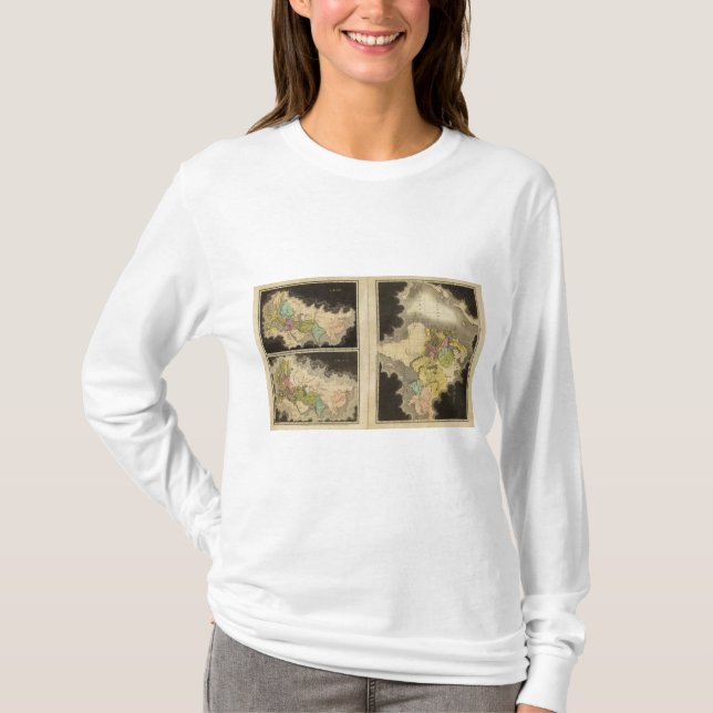 inristad kartor av världen t shirt (Framsida)