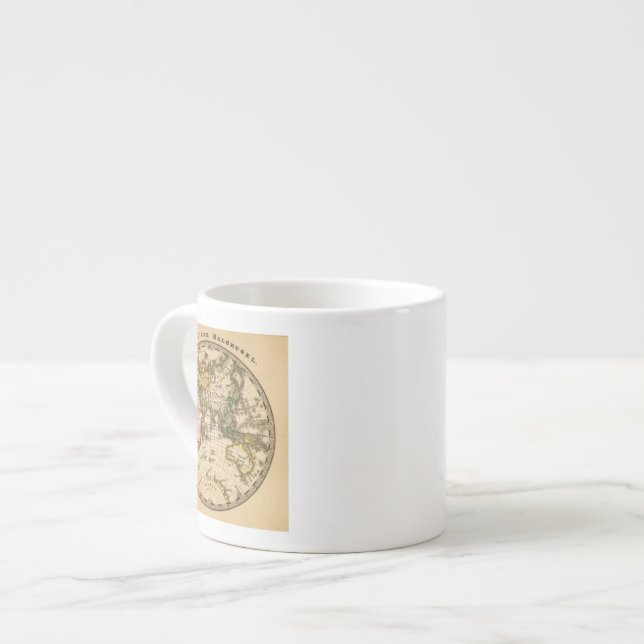 Inristad östlig halvklotkarta espressomugg (Framsida vänster)