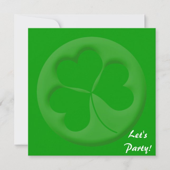 Inristad Shamrockinbjudanmall Inbjudningar (Framsida)