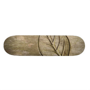 Inristat löv skateboard bräda 21,5 cm