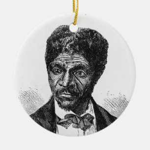 Inristat porträtt av afrikansk amerikan Dred Scot Julgransprydnad Keramik