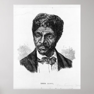 Inristat porträtt av afrikansk amerikan Dred Scot Poster