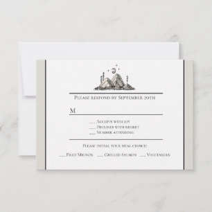 Inritade berg RSVP-kort OSA Kort