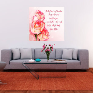 Inrullad Canvas Konst Rosa Rosor Helen Keller Cita