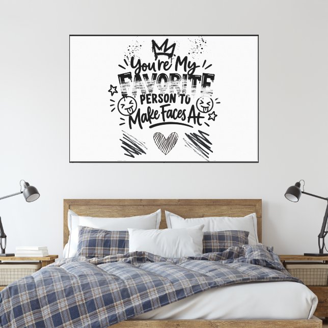 Inrullad duk med slogan för vänner design canvastryck (Insitu (sovrum))