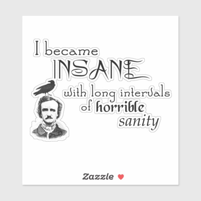 Inš Poe Raven Writer-citattecken Klistermärken (Ark)