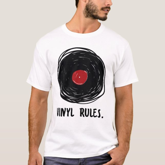 Insamlare av vinyl-Regler LP Retro T Shirt (Framsida)