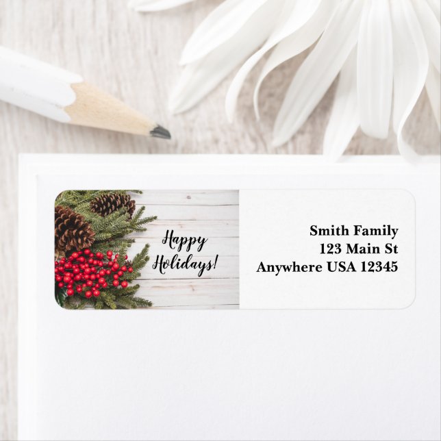 Insamling av andedräkt och holly-Helgdag Returadress Etikett (Insitu)