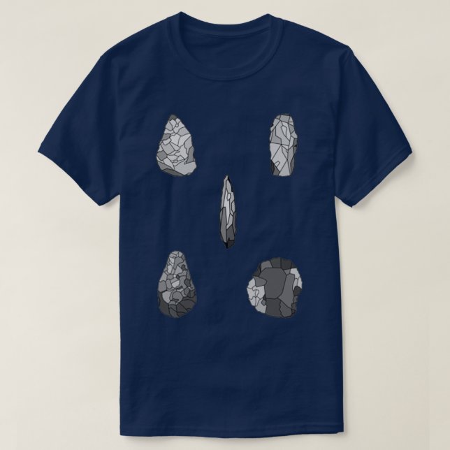 Insamling av arkeologiskt verktyg i grått t shirt (Design framsida)