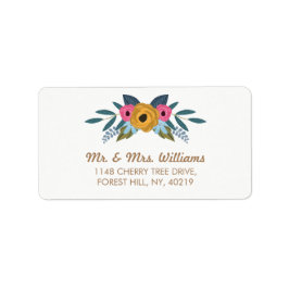 Insamling av Blommigt Wandewhite Bröllop Adressetikett