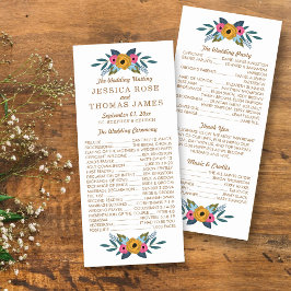 Insamling av Blommigt Wandewhite Bröllop Program