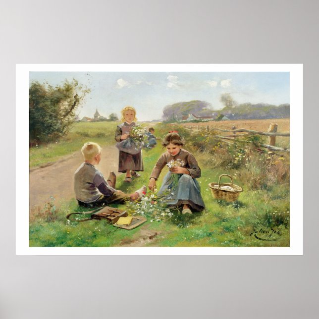 Insamling av blommor (olja på canvas) poster (Framsidan)