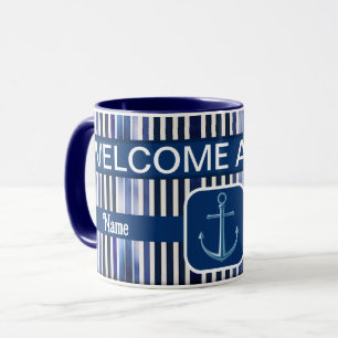 Insamling av Blue Boat Rand från sommarflottan Mugg