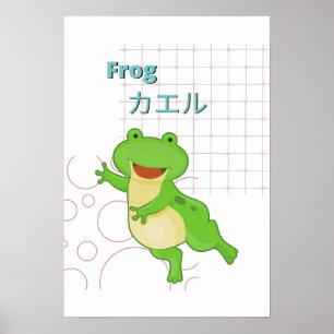 Insamling av Cute Frog-Kawaii Poster