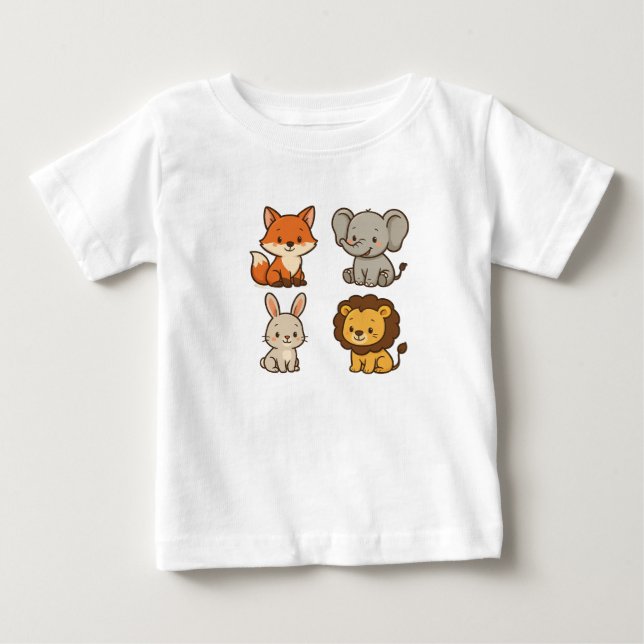 Insamling av djurvänner i Cute Tecknad T Shirt (Framsida)