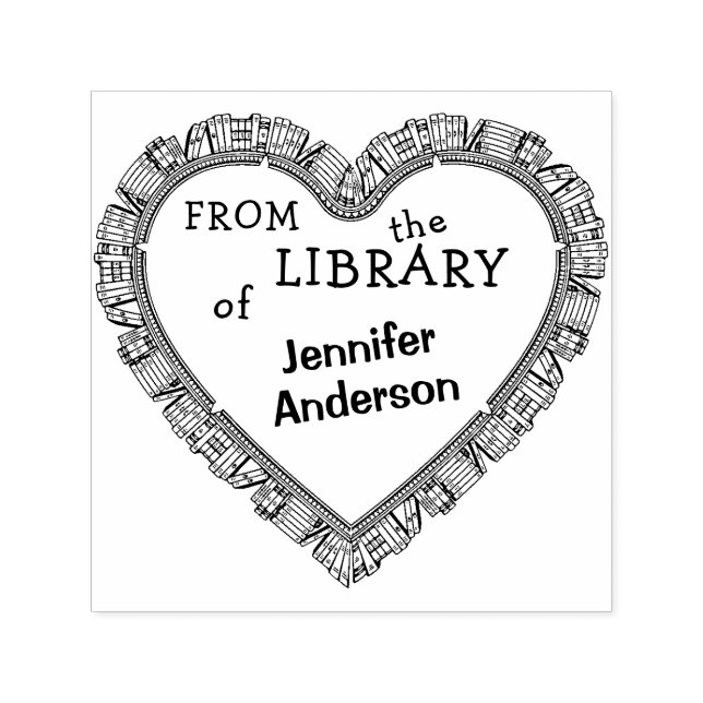 Insamling av eget namn från Bibliotek i bok Självfärgande Stämpel (Design)