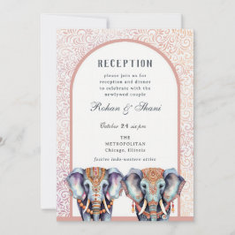 Insamling av Elephant Blommigt i indiska Bröllop Inbjudningar