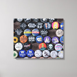 Insamling av färgstarka Vintagar för Retro-emblem Canvastryck