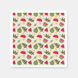 Insamling av frukt i Basket Mönster - Vattenmelon Pappersservett