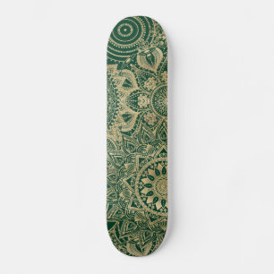 Insamling av grönt Guld Mandala Mini Skateboard Bräda 18,5 Cm
